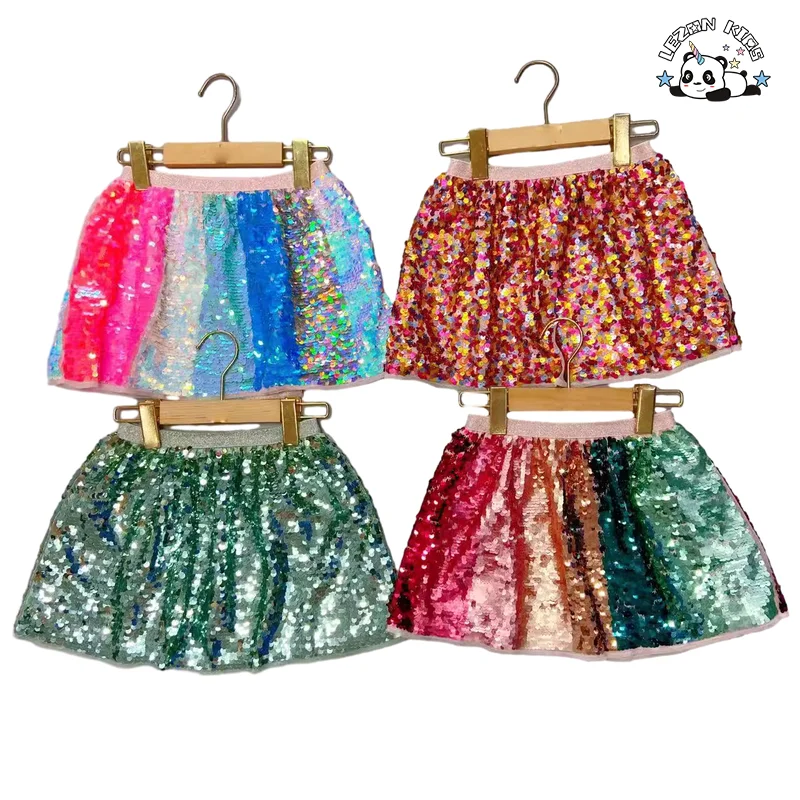 LEZONKIDS - Customized Children's Skirt Sequined Print Princess Skirt Birthday Party  Girls Skirt